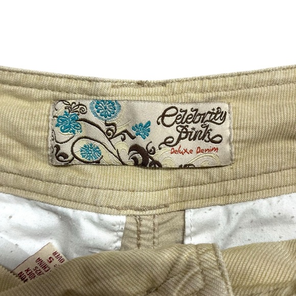Vintage✨ | Celebrity Pink | Y2K Low Rise Beige Corduroy Mini Shorts - Picture 3 of 4